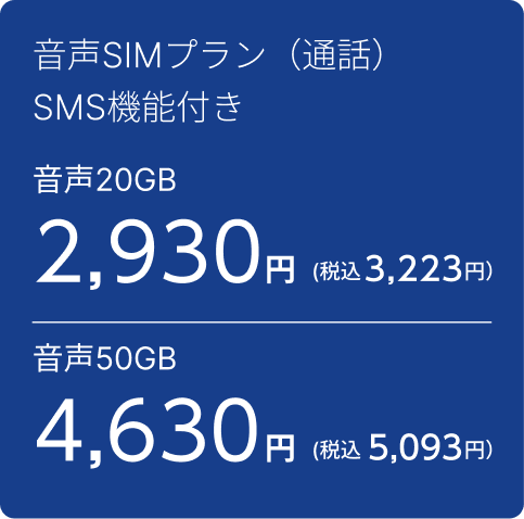 音声SIM料金